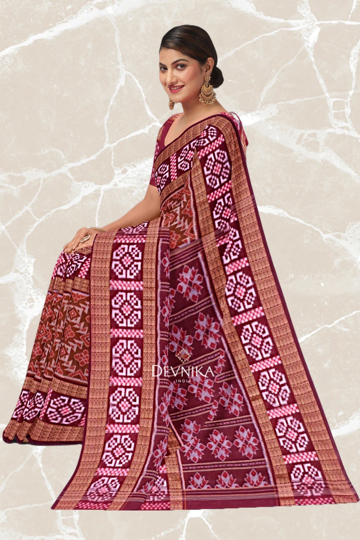 Bronze Bandha Pasapalli Saree I Odisha Handloom GI Tagged | Devnika