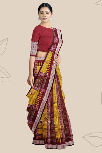 Golden Bomkai Body Bandha Saree