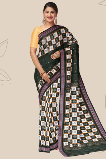 Dark Olive Green Border Pasapalli Saree