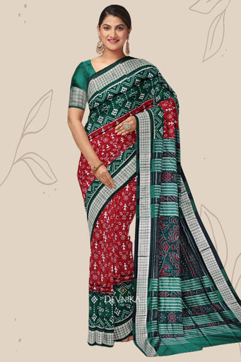Maroon Teracota Bandha Saree