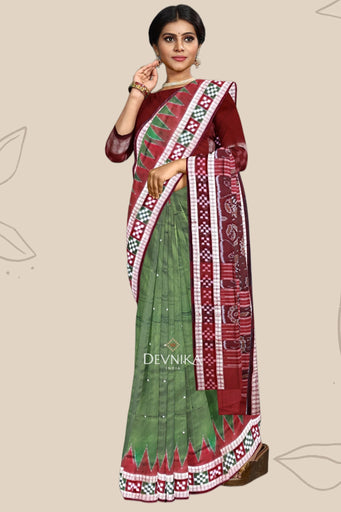 Emerald Green Border Pasapalli Saree