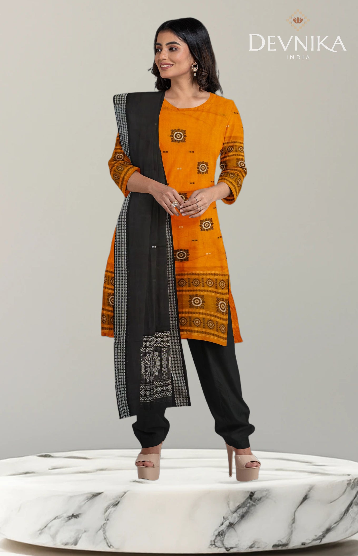 Golden Yellow Bomkai Dress Set