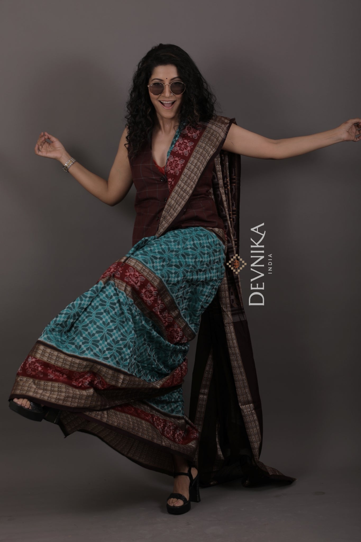 Double Border Bandha Saree | Odisha Handloom GI Tagged | Devnika