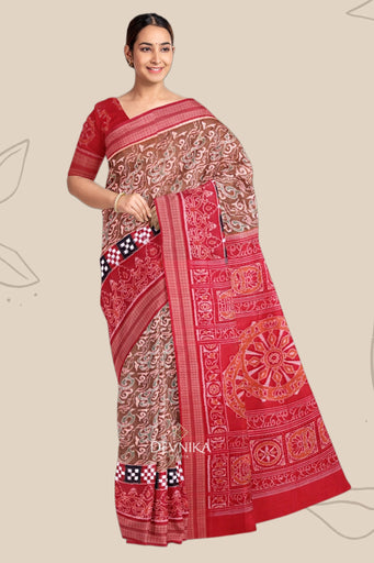 Light Brown Border Pasapalli Saree