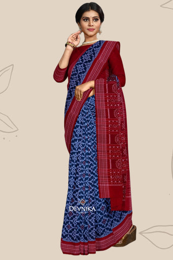 Blue Paper Bandha Saree
