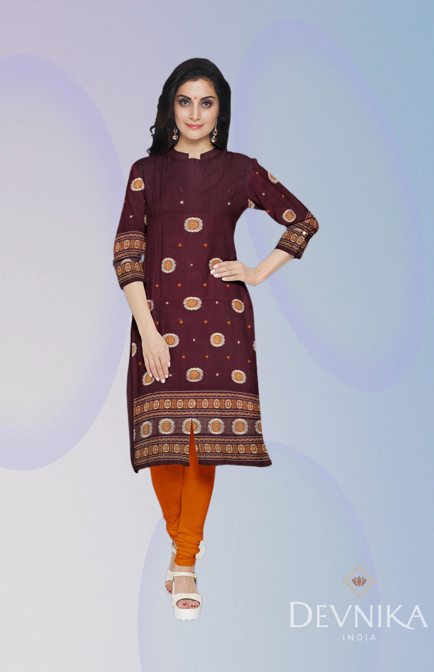 Deep Maroon Bomkai Dress Set