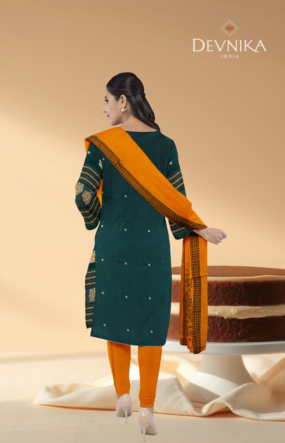 Deep Green Bomkai Dress Set