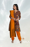 Deep Brown Bomkai Dress Set