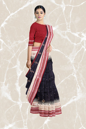 Black Kathi Bomkai Kandhei Saree