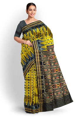 Golden Dhanpatri Khandua Pata Saree