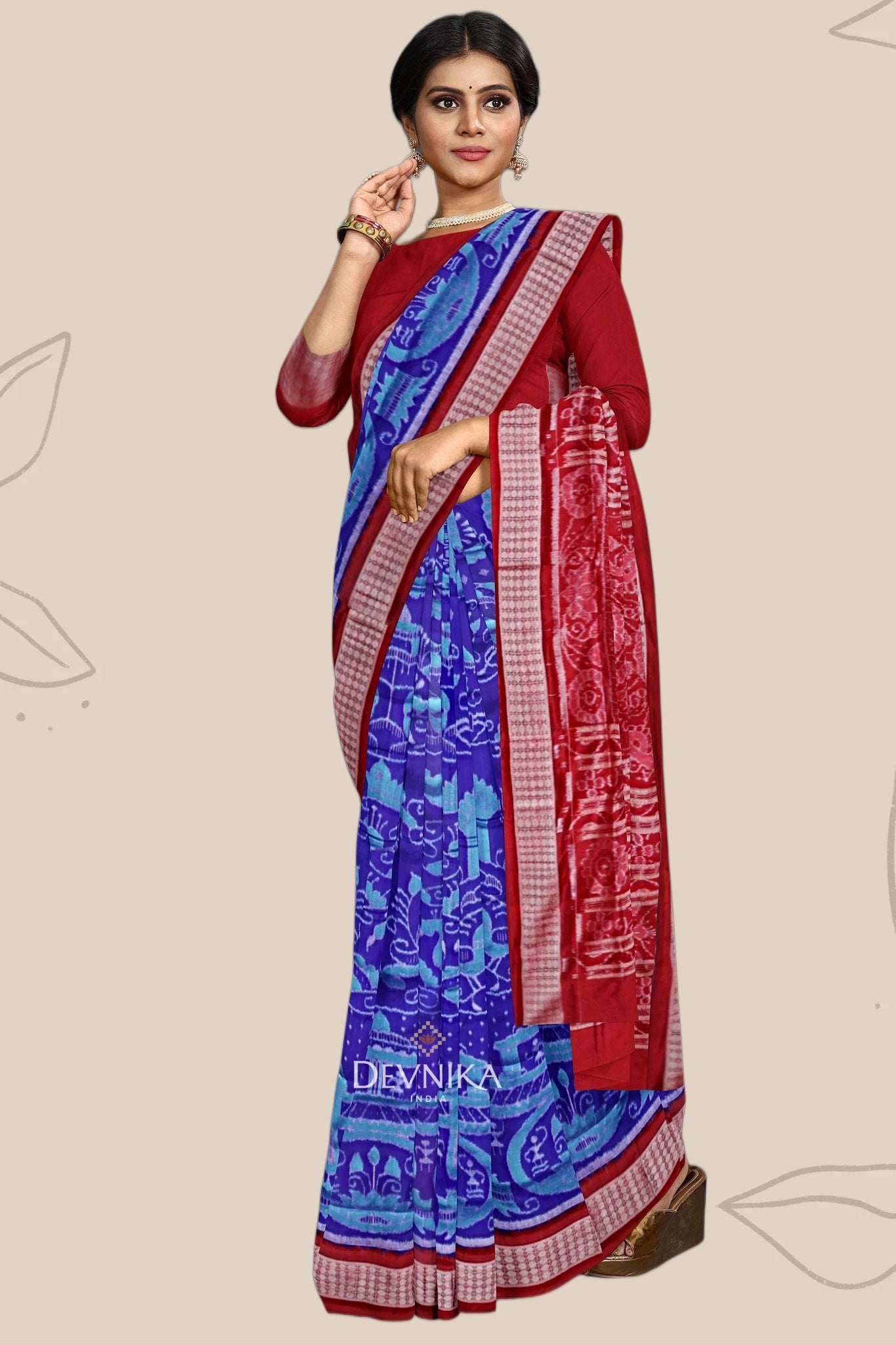 Blue Berry Body Bandha Tissue Saree