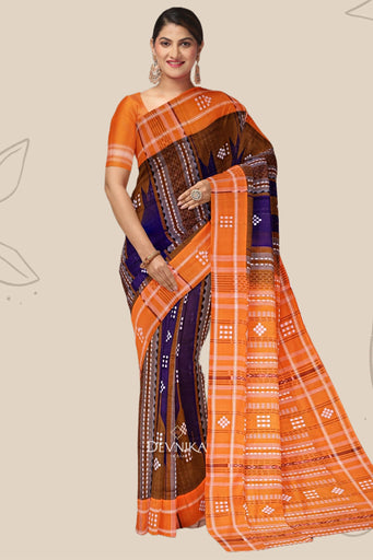 Blue Taj Mahal Border Pata Bapta Saree