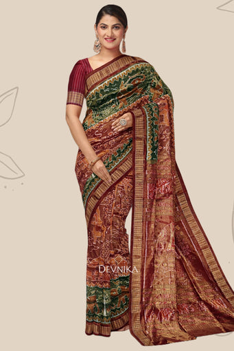 Golden Brown Body Bandha Tissue Saree