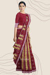 Golden Olive Pata Bapta Saree | Odisha Handloom | Devnika