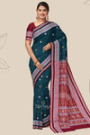 Deep Green Bomkai Handloom Cotton Saree | Odisha Handloom | Devnika