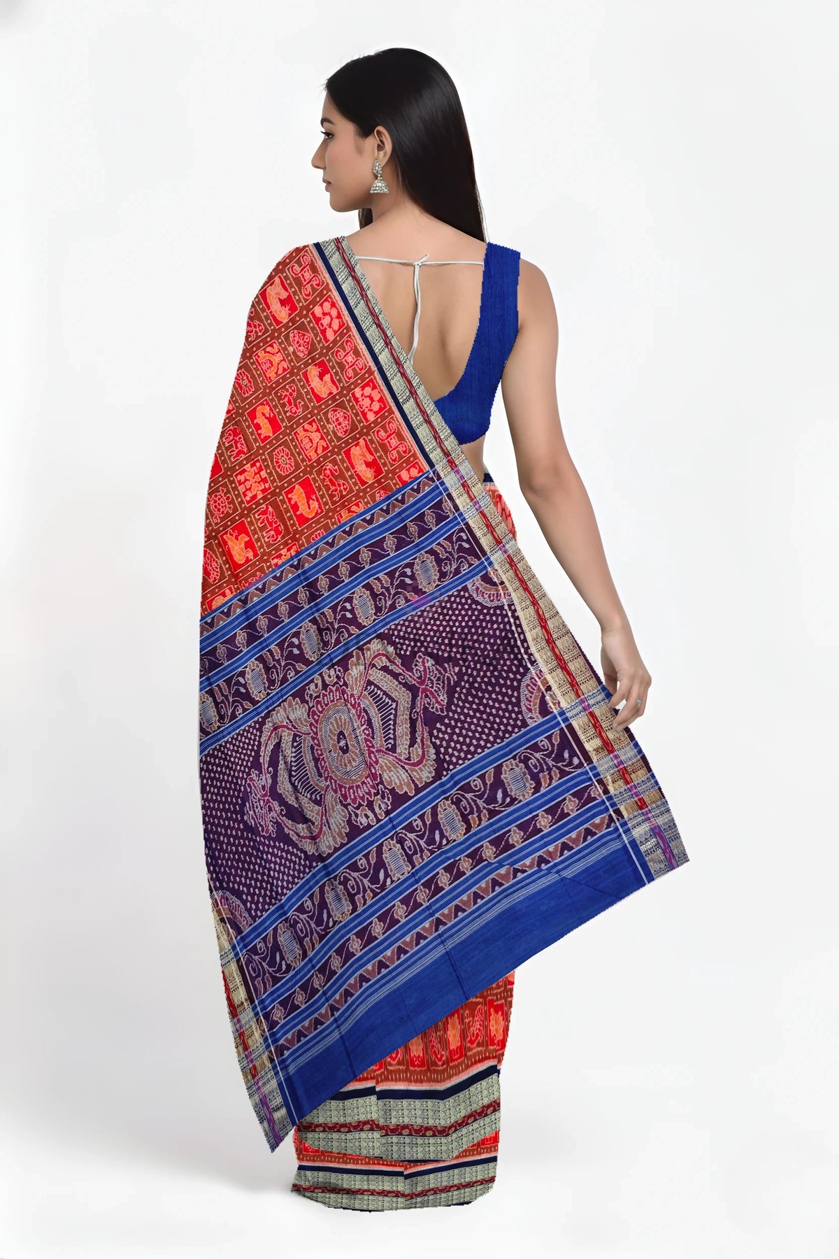Red Special Naba Kothi Saree | Odisha Handloom GI Tagged | Devnika