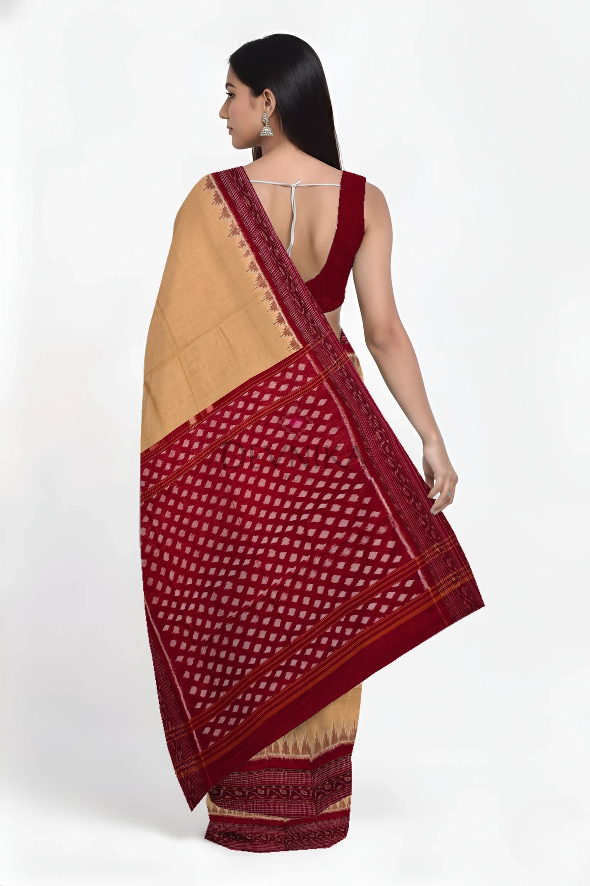Chandan Temple Border Bandha Saree(High School Teacher Saree) | Odisha Handloom GI Tagged | Devnika