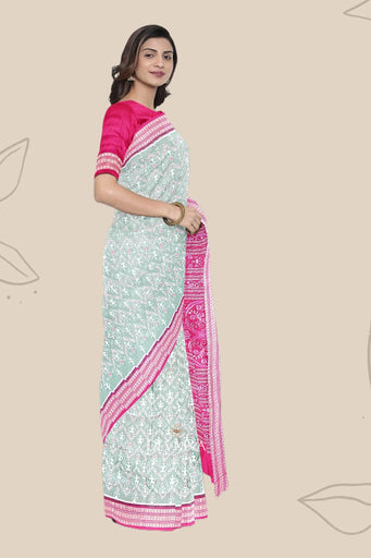 Light Green Teracota Bandha Saree