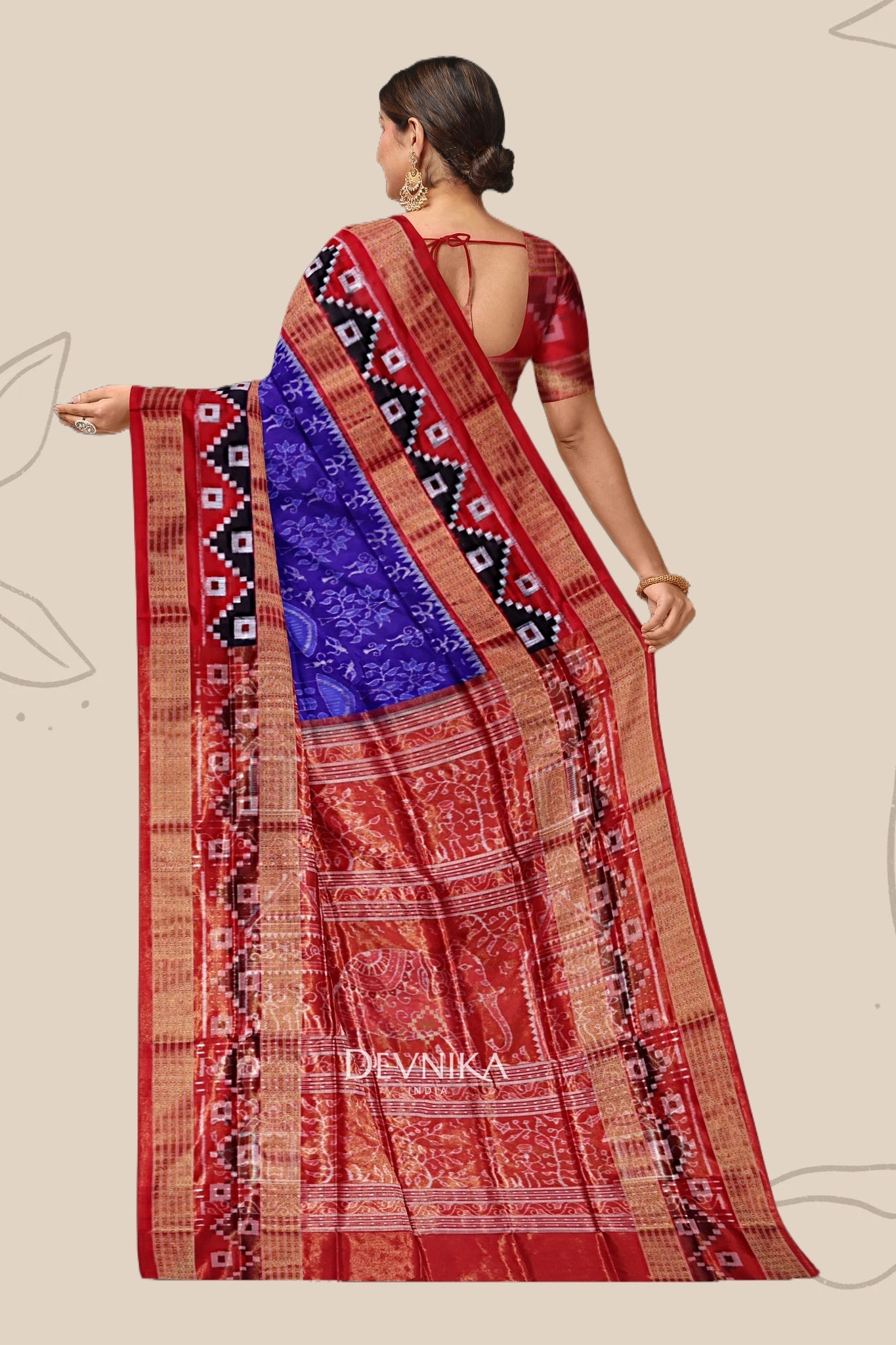 Blue Violate Body Bandha Tissue Saree