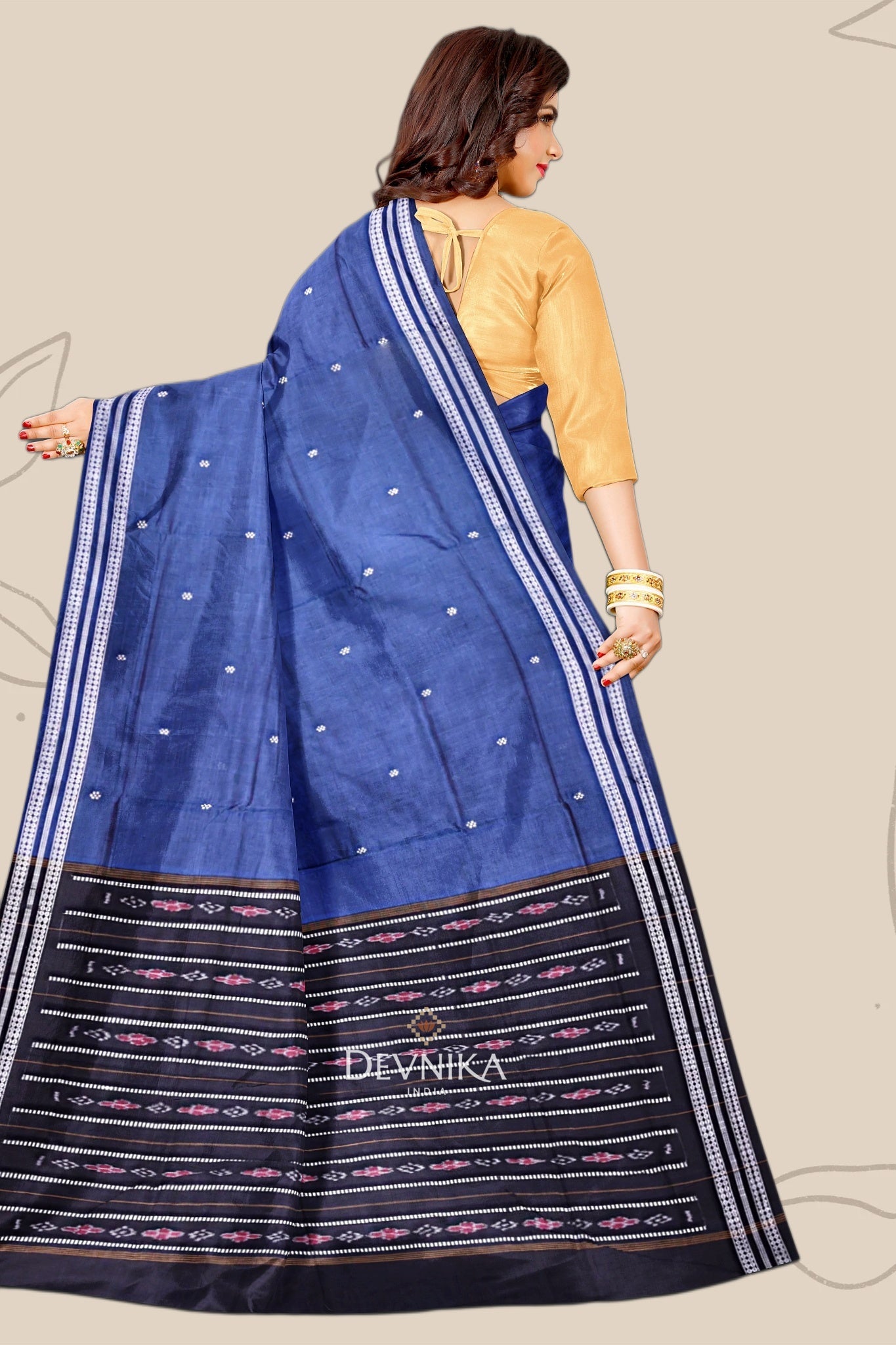 Navy Blue Mini Butti Saree