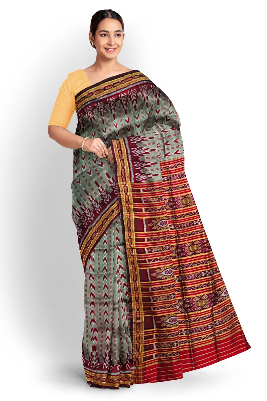 Grey Dhanpatri Khandua Pata Saree