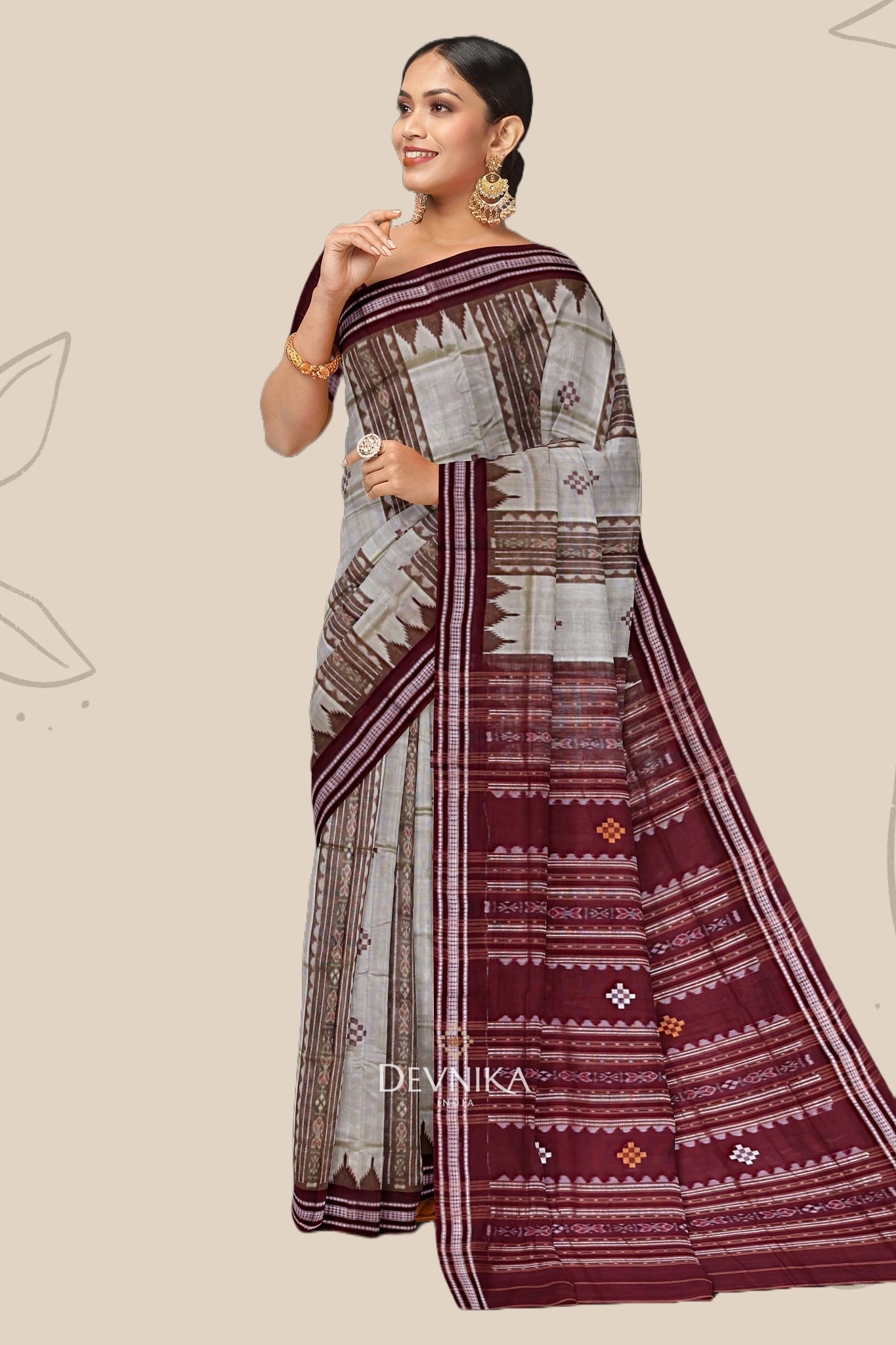Spring Green Pata Bapta Saree