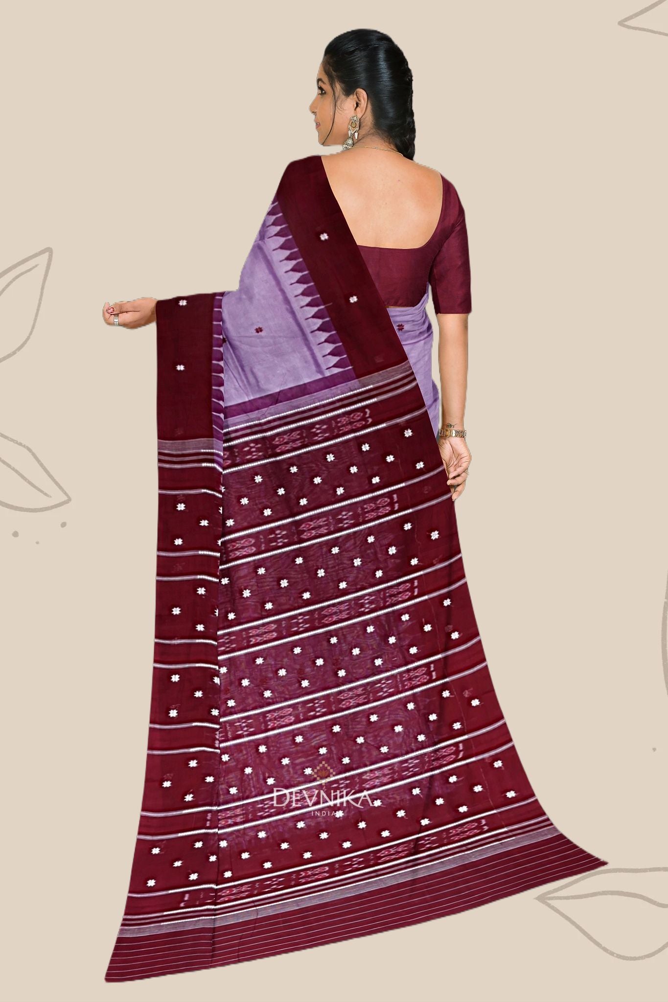 Light Violet Pata Bapta Saree