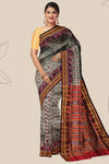Grey Dhanapatri Khandua Pata Saree | Odisha Handloom | Devnika