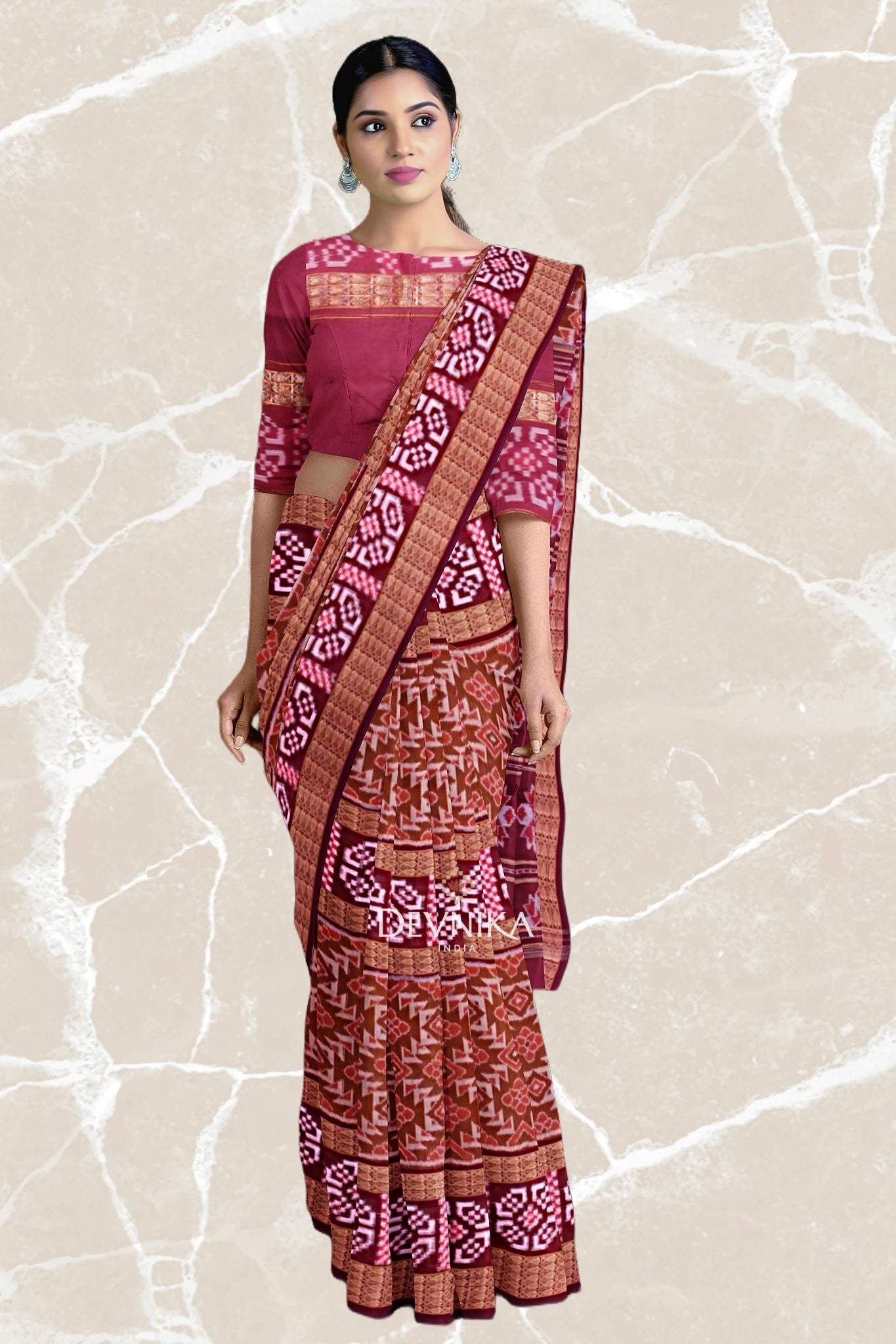 Bronze Bandha Pasapalli Saree I Odisha Handloom GI Tagged | Devnika