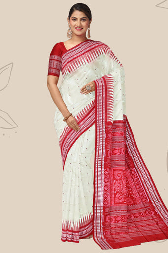 Cream Bomkai Butti Saree