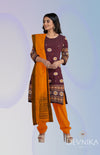 Deep Maroon Bomkai Dress Set
