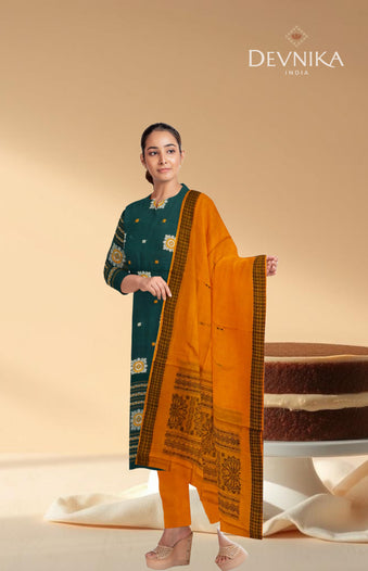Deep Green Bomkai Dress Set
