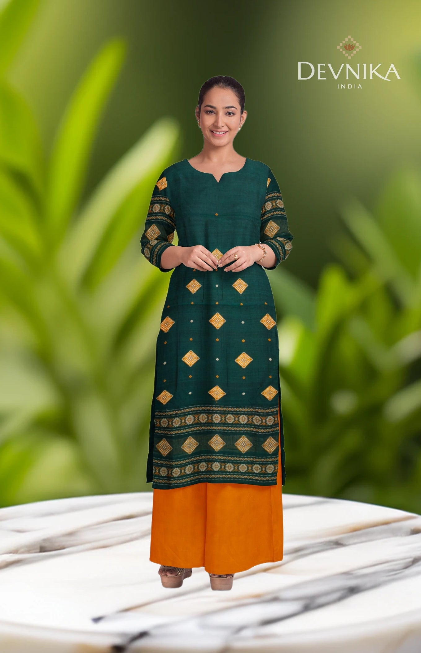 Green Bomkai Dress Set