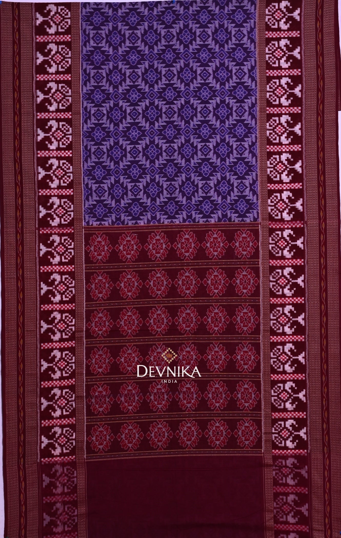 Purple Pasapalli Handloom Cotton Saree | Odisha Handloom | Devnika