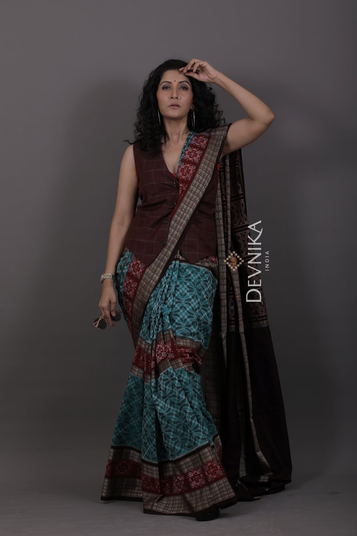 Double Border Bandha Saree | Odisha Handloom GI Tagged | Devnika