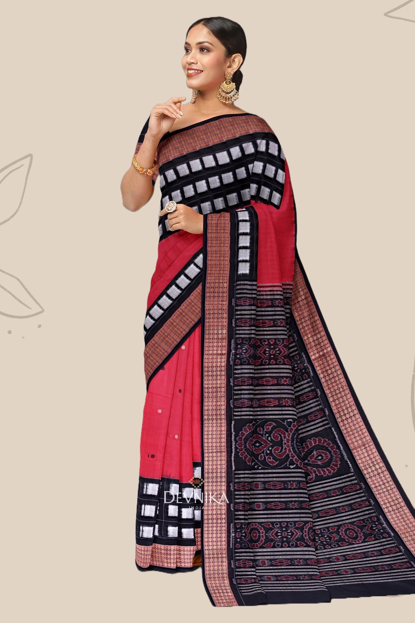 Red Border Pasapalli Saree