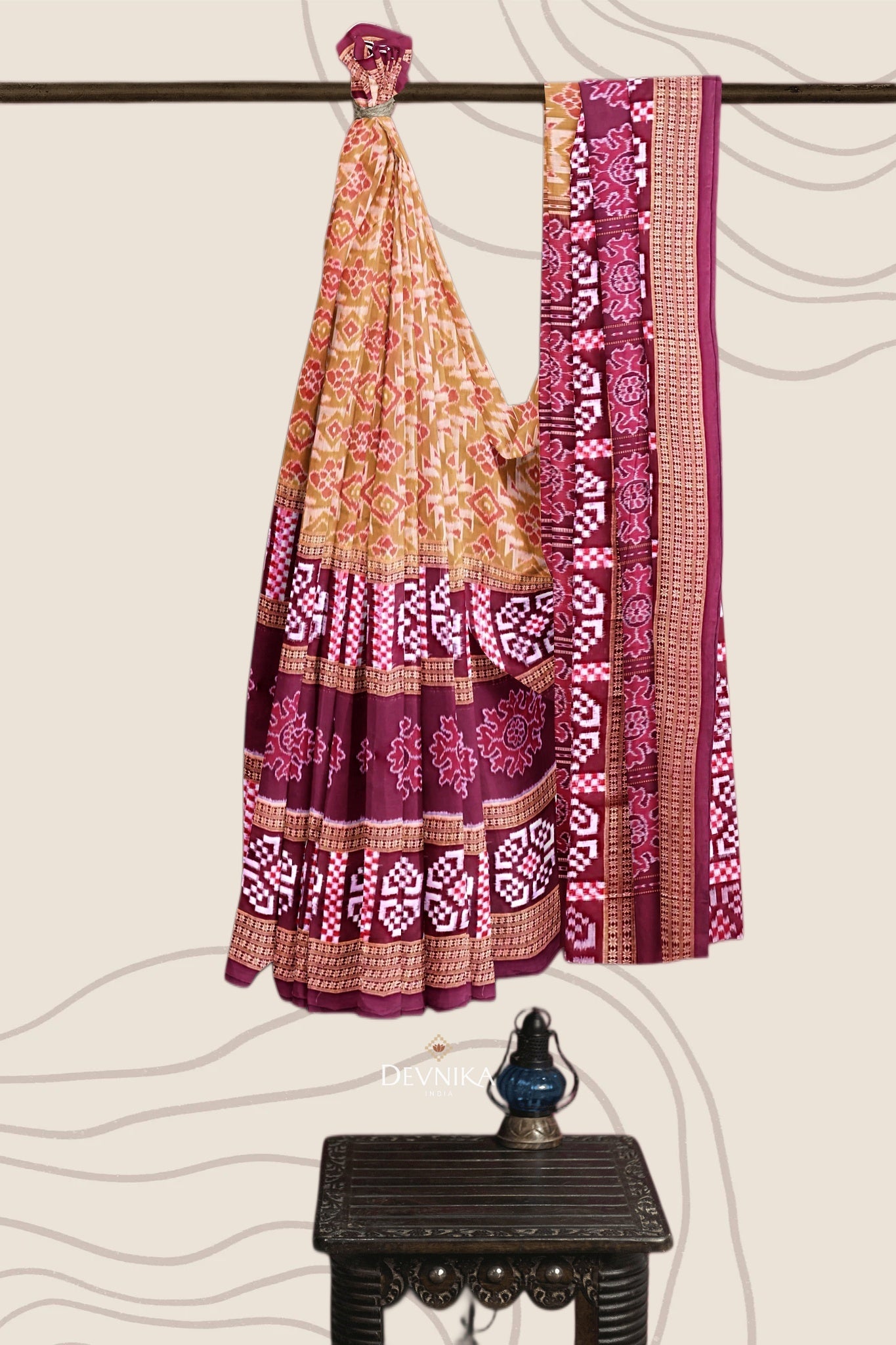 Dark Mustard Bandha Pasapalli Saree