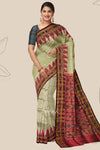 Matha Brown Big Temple Border Khandua Pata Saree | Odisha Handloom | Devnika