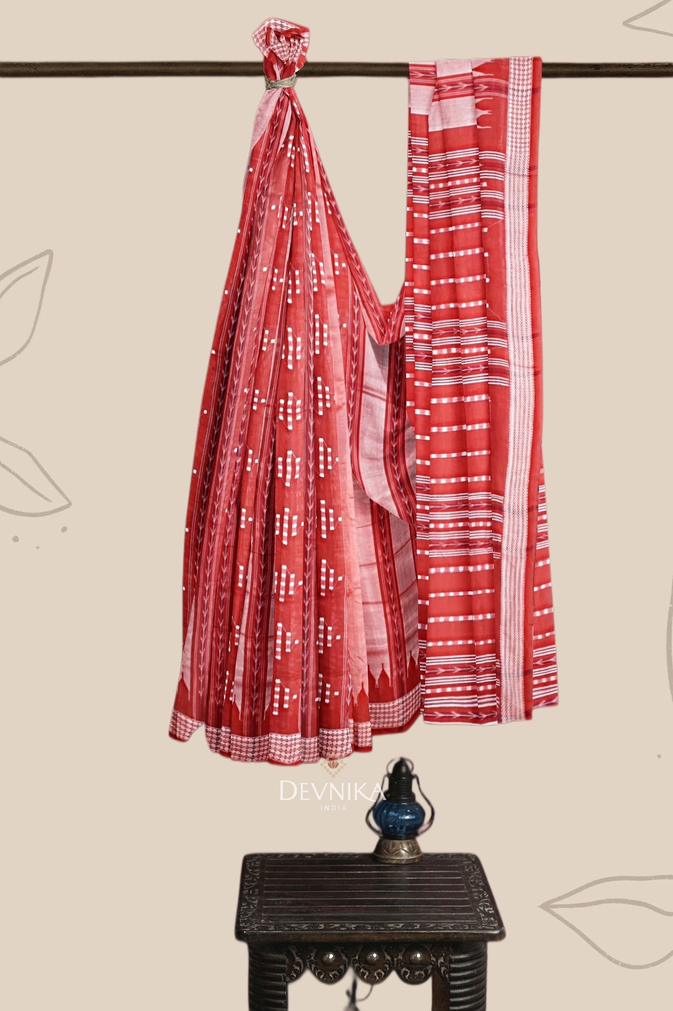 Rust And Tan Pata Bapta Saree