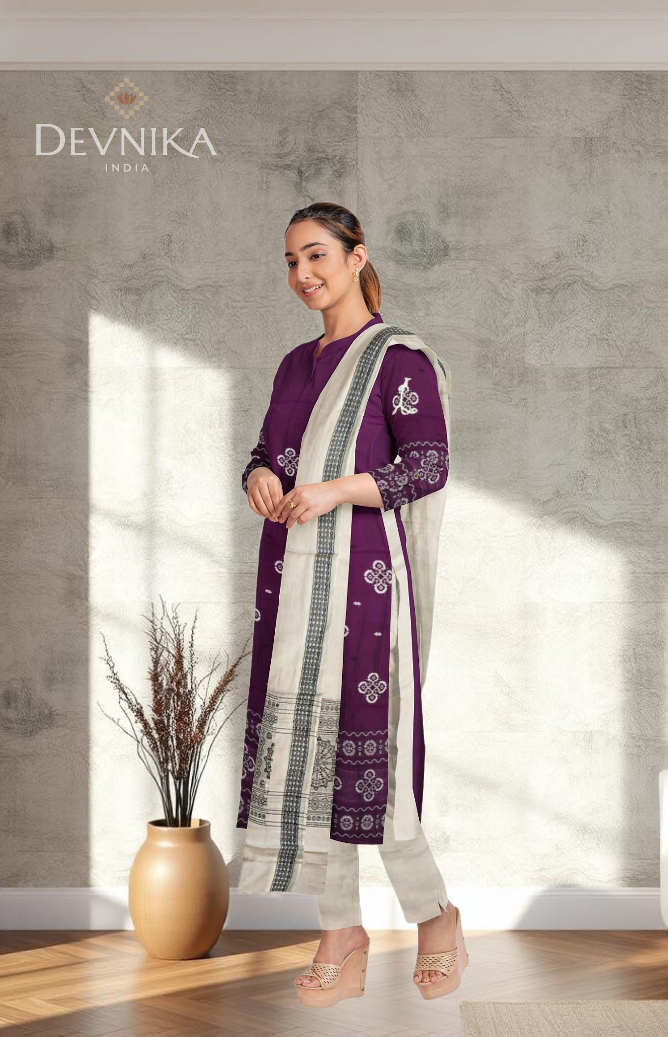 Purple Bomkai Dress Set