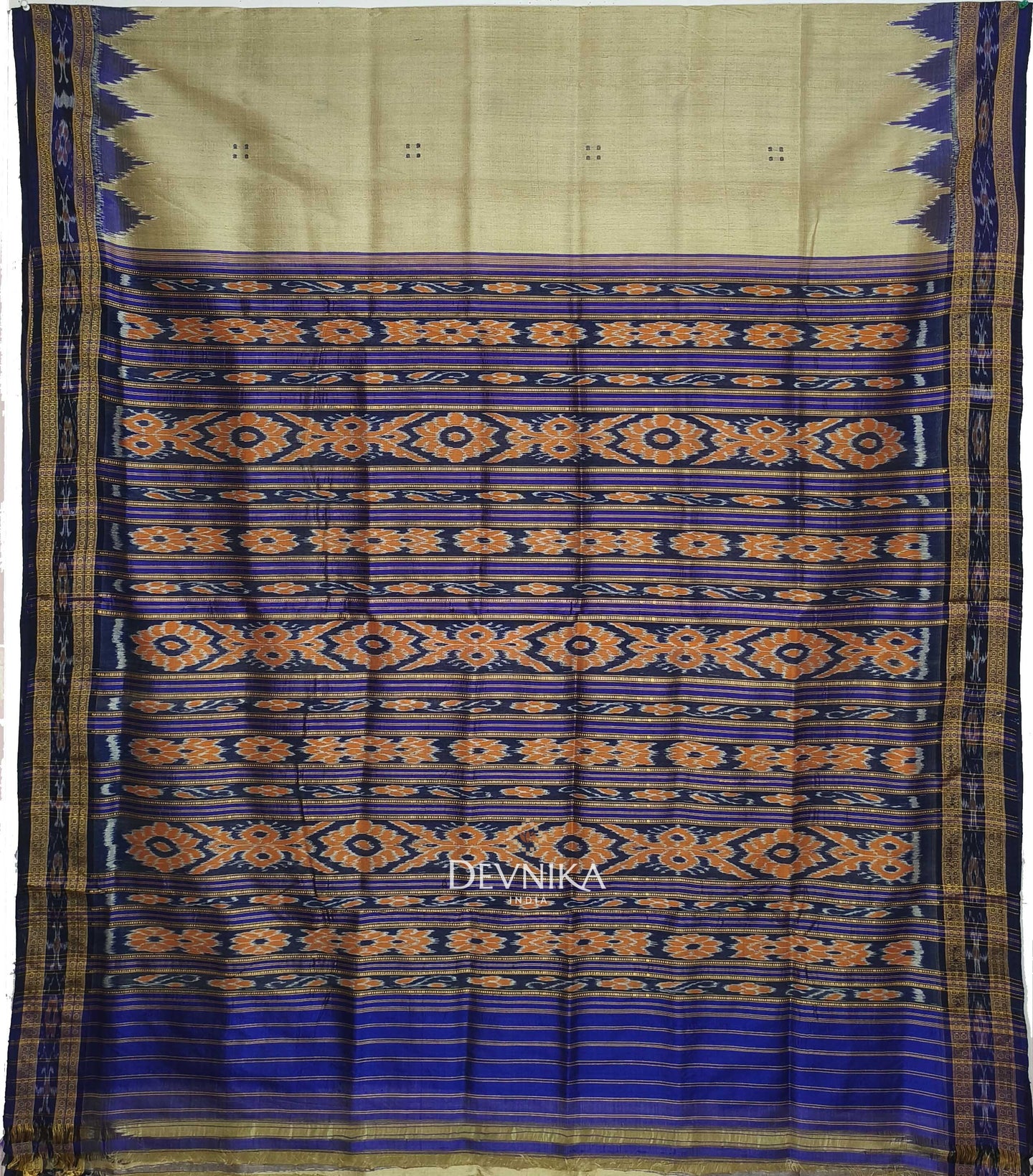 Matha Big Temple Border Khandua Pata Saree | Odisha Handloom | Devnika