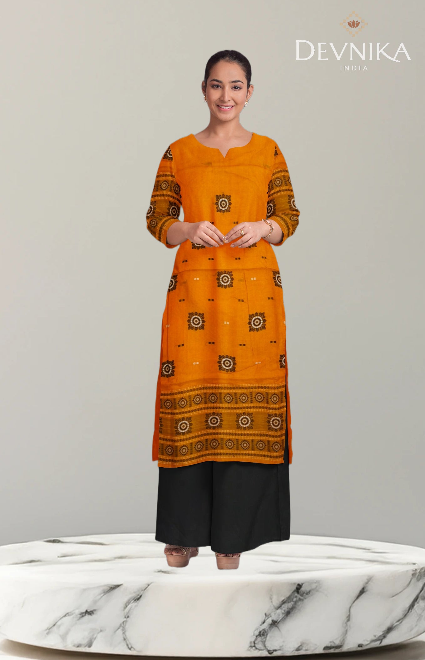 Golden Yellow Bomkai Dress Set