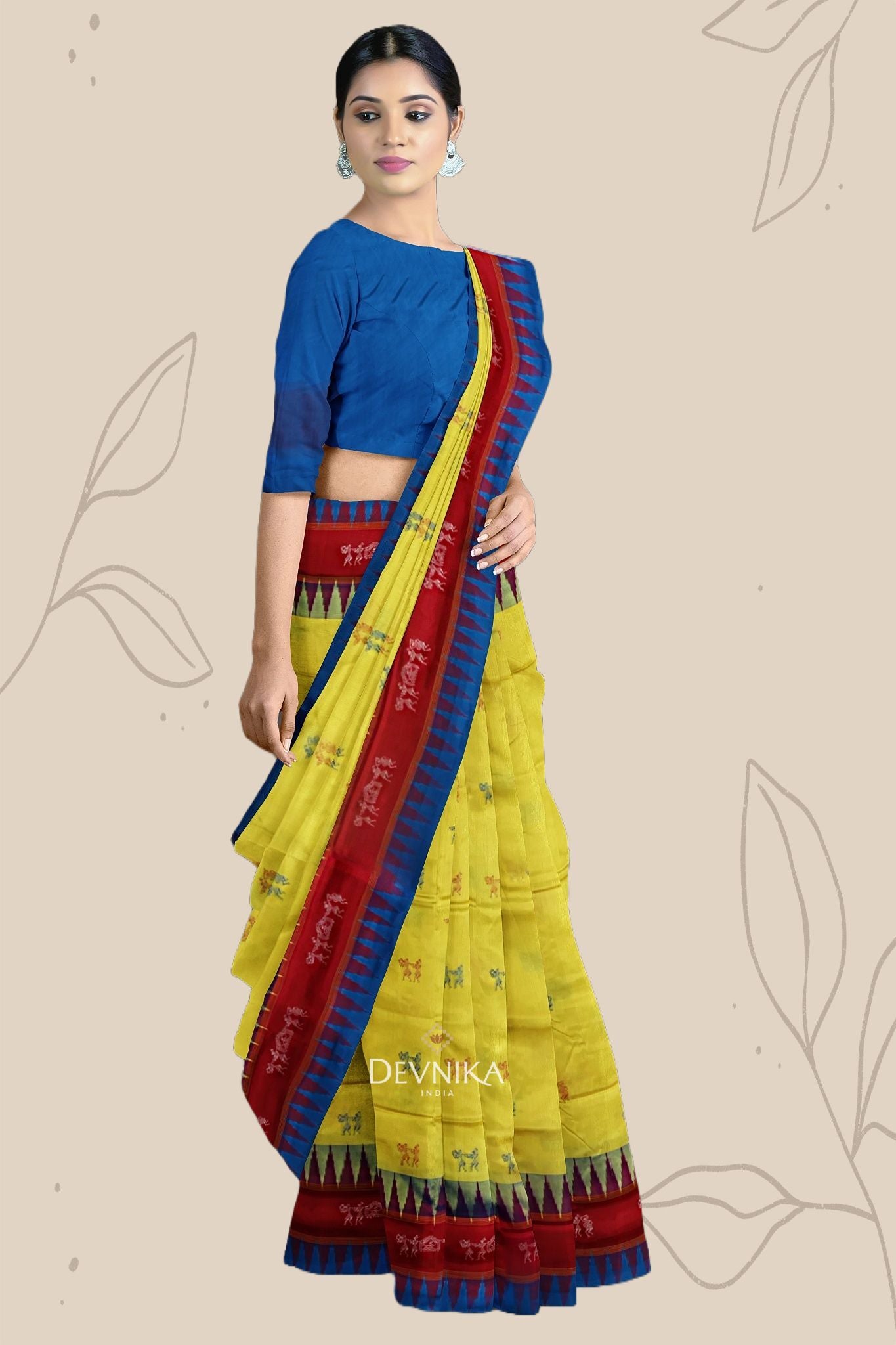 Bright Yellow Traditional Marriage Bomkai Saree