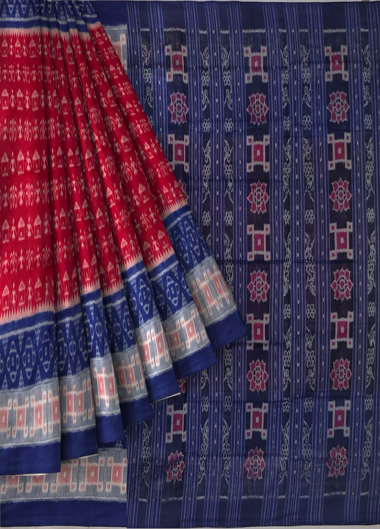 Maroon Teracota Bandha Saree