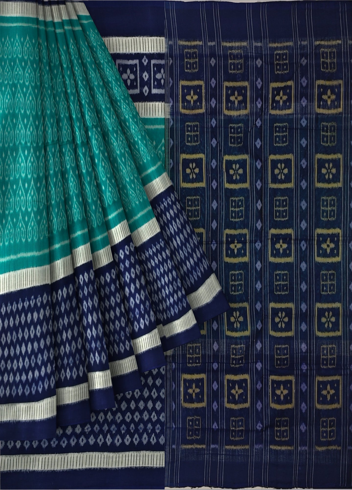 Teal Green Body Bandha Saree