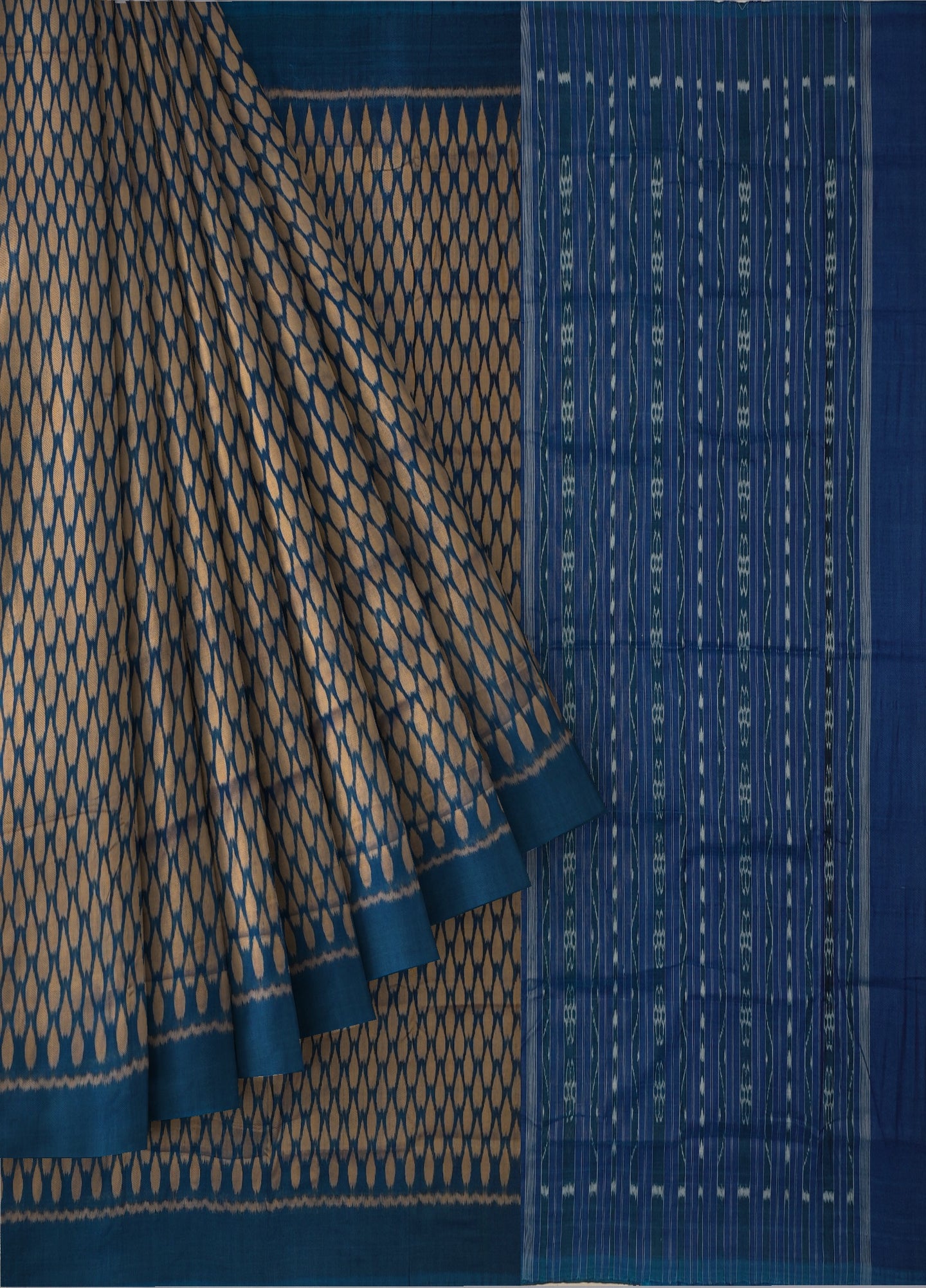 Sumati And Golden Brown Tikili Bandha Saree