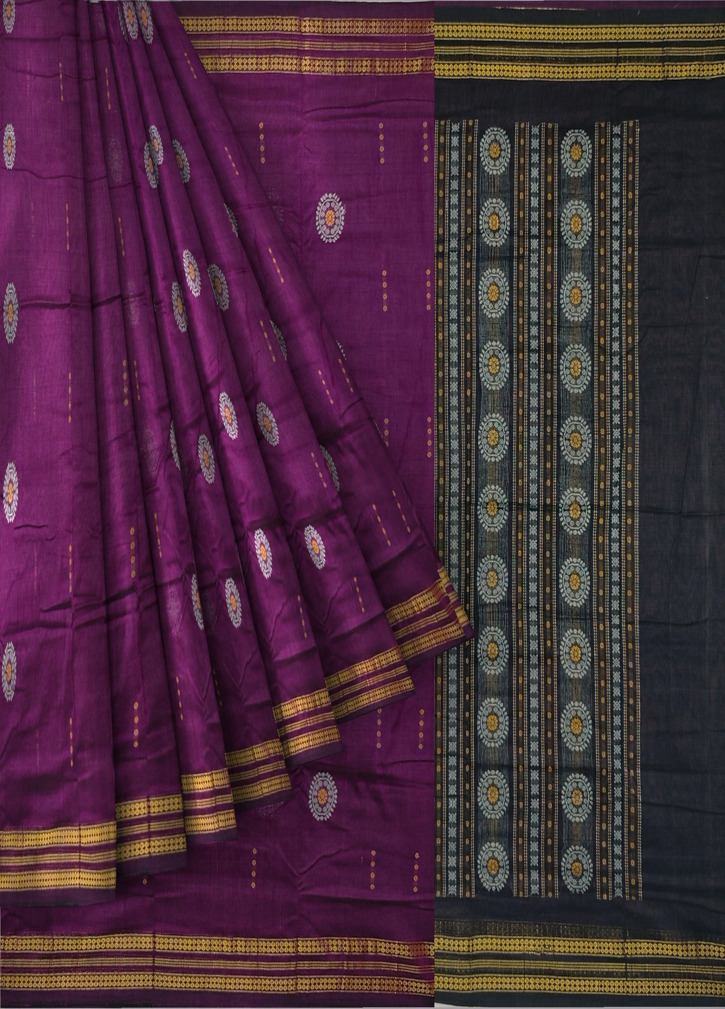Purple Bomkai Butti Sambalapuri Saree | Odisha Handloom GI Tagged | Devnika