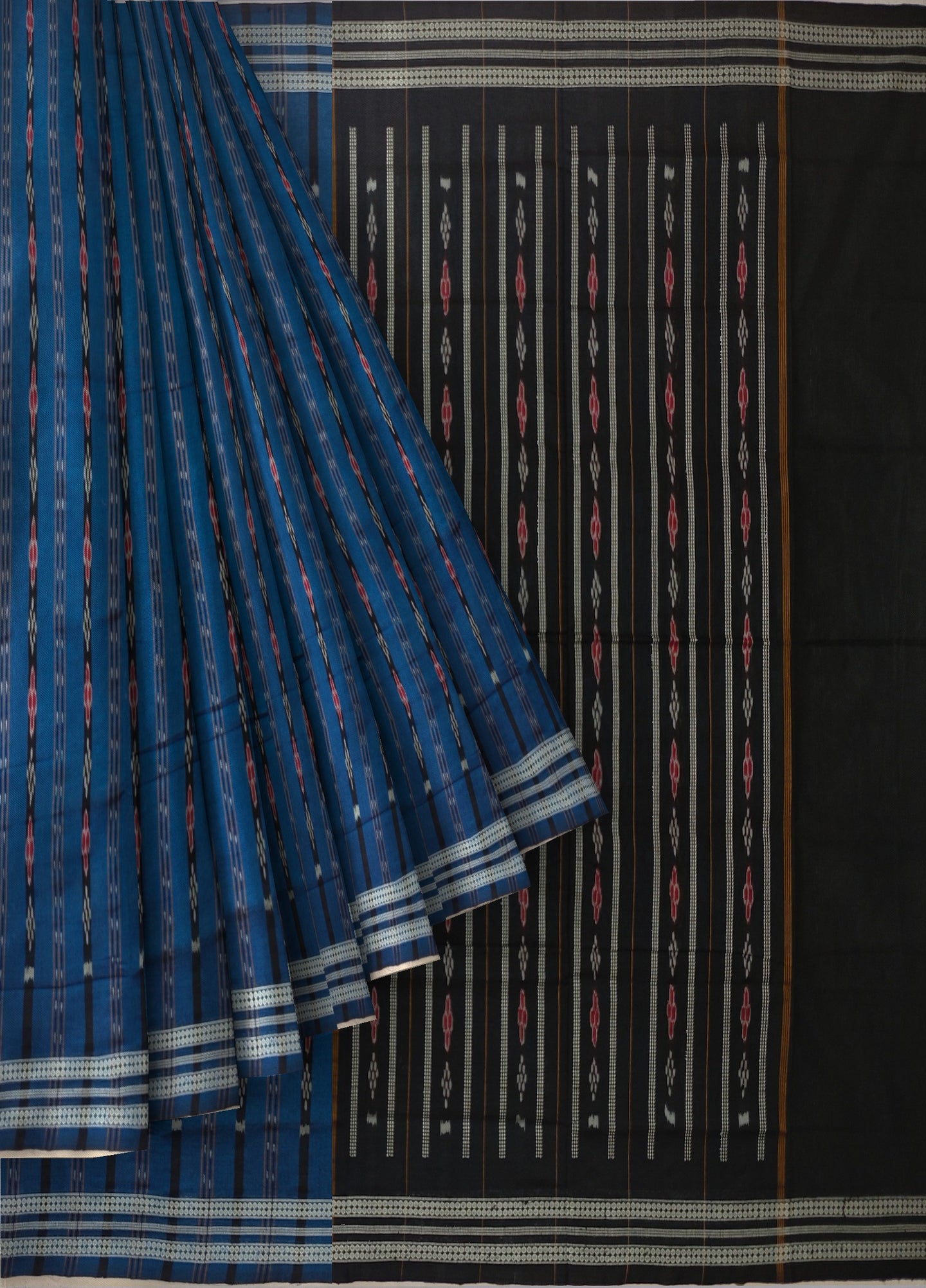 Blue Line Bandha Saree | Odisha Handloom GI Tagged | Devnika