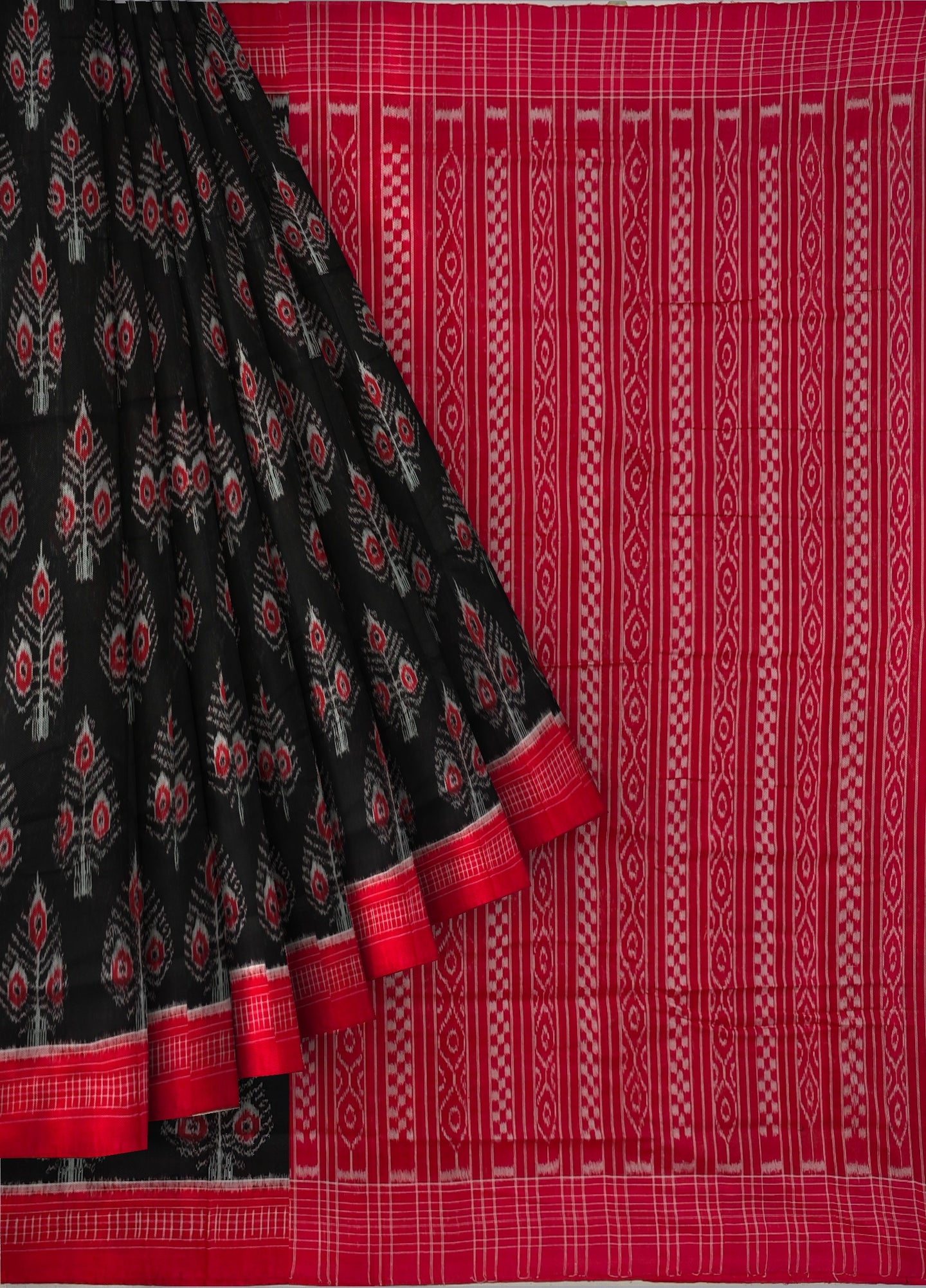 Black Traditional Body Bandha Saree | Odisha Handloom GI Tagged | Devnika