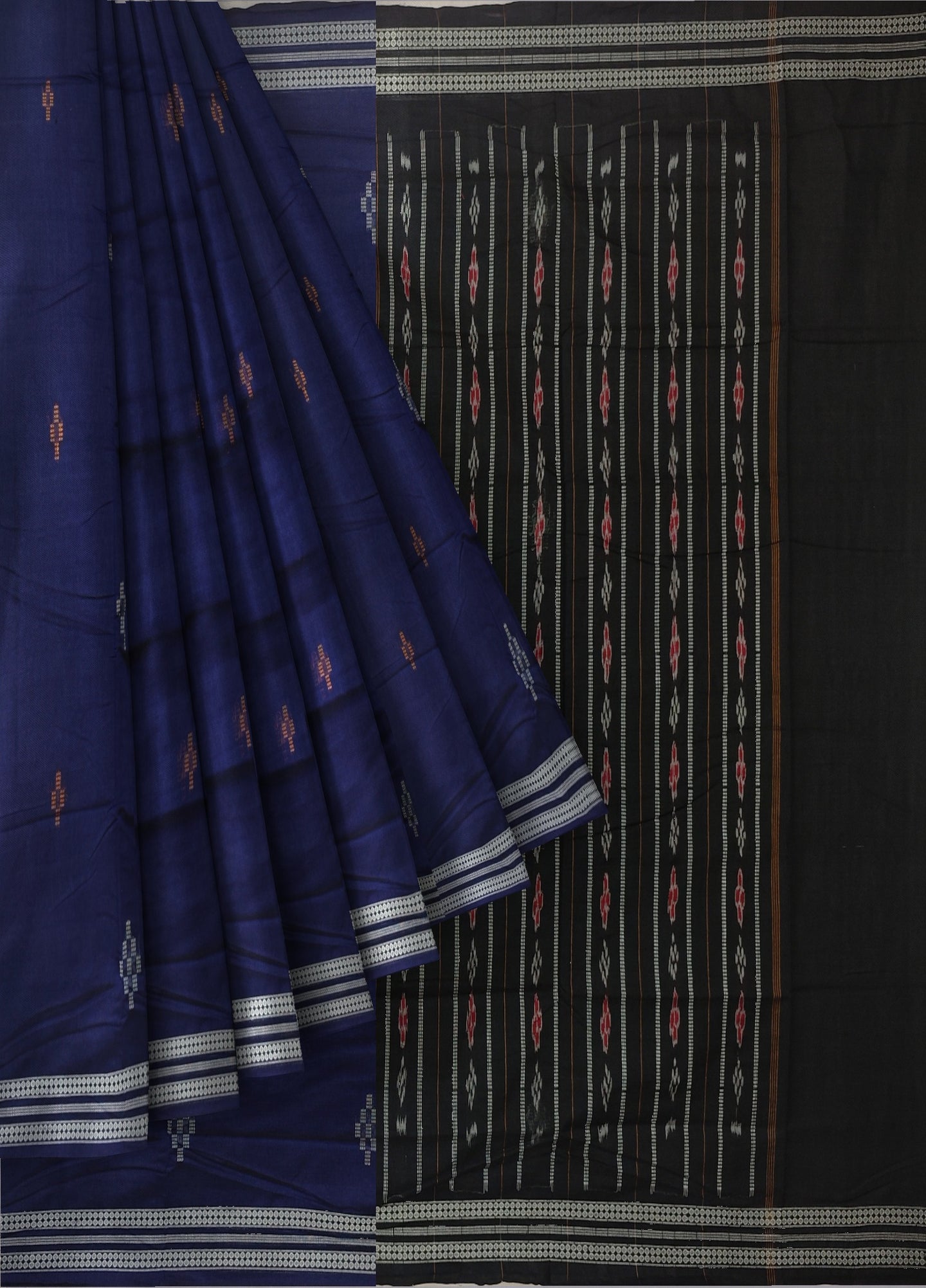 Deep Blue Bomkai Butti Saree